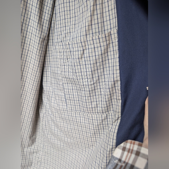 Vintage London Fog Trench Coat Lightweight Oversized Navy Plaid Lining Large 42R - Picture 12 of 15